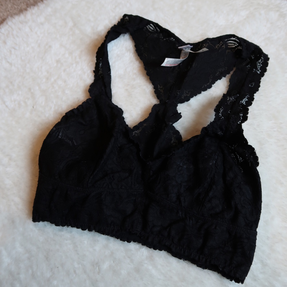 Free People | Intimately Black Lace Racerback Bralette